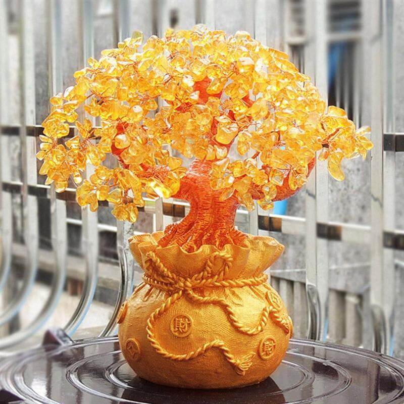 Ornement En Pierre Précieuse Citrine Money Tree
