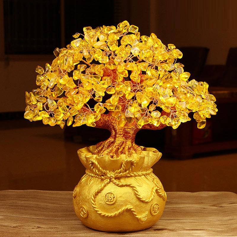Ornement En Pierre Précieuse Citrine Money Tree