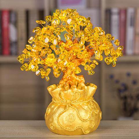 Ornement En Pierre Précieuse Citrine Money Tree