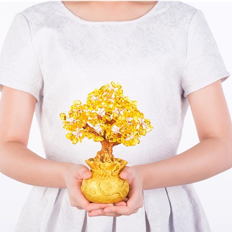 Ornement En Pierre Précieuse Citrine Money Tree