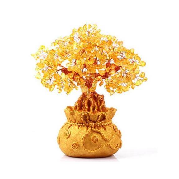 Ornement En Pierre Précieuse Citrine Money Tree