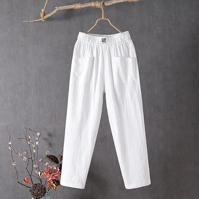 Pantalon Large À Taille Haute