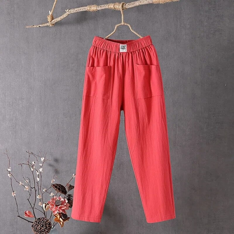 Pantalon Large À Taille Haute