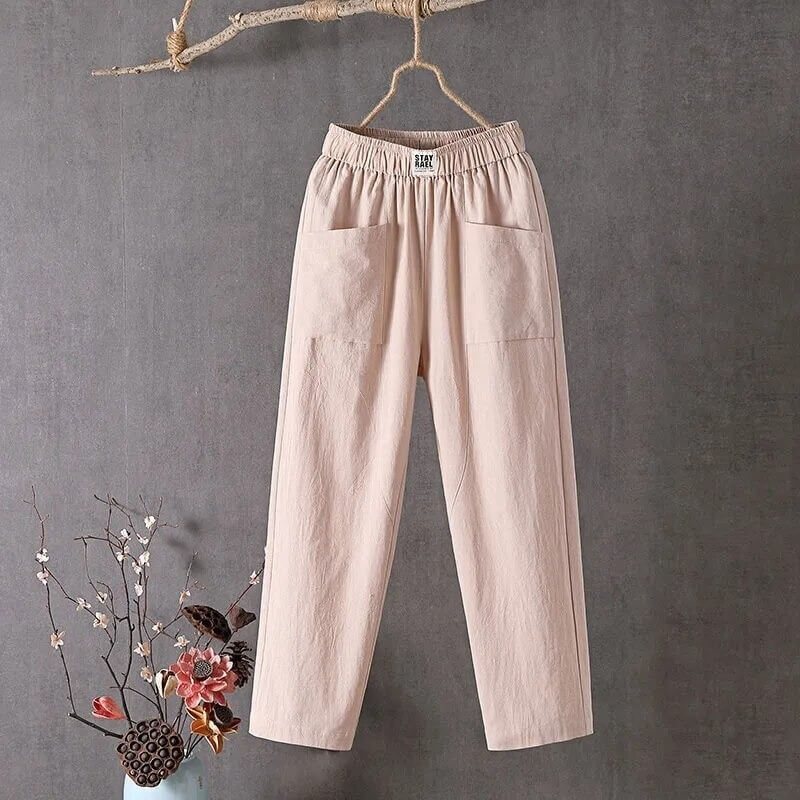 Pantalon Large À Taille Haute