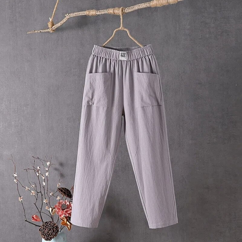 Pantalon Large À Taille Haute
