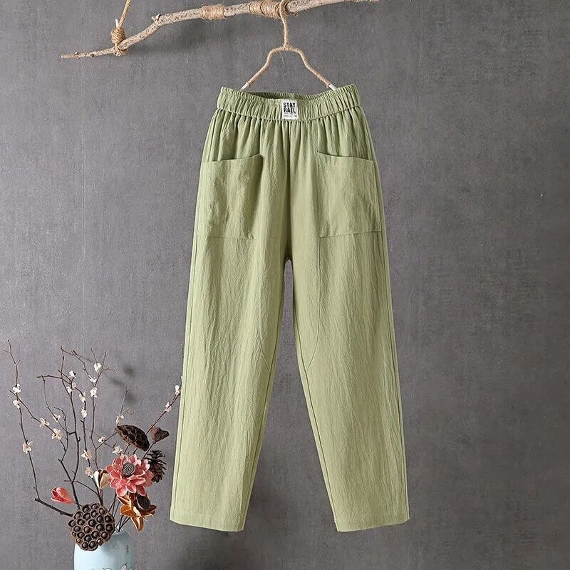 Pantalon Large À Taille Haute