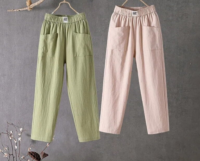 Pantalon Large À Taille Haute