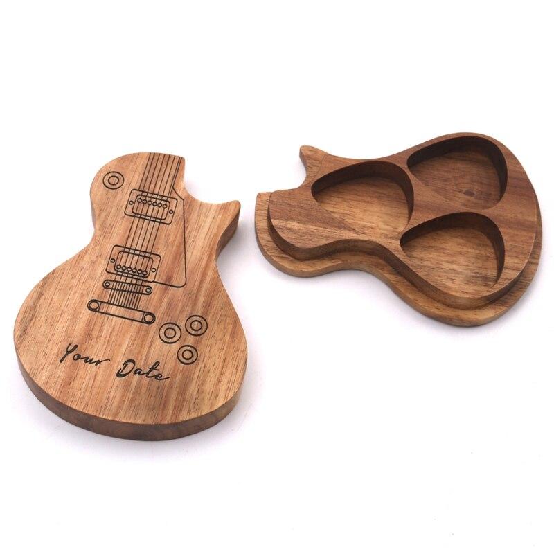 Piques De Guitare En Bois Gravé