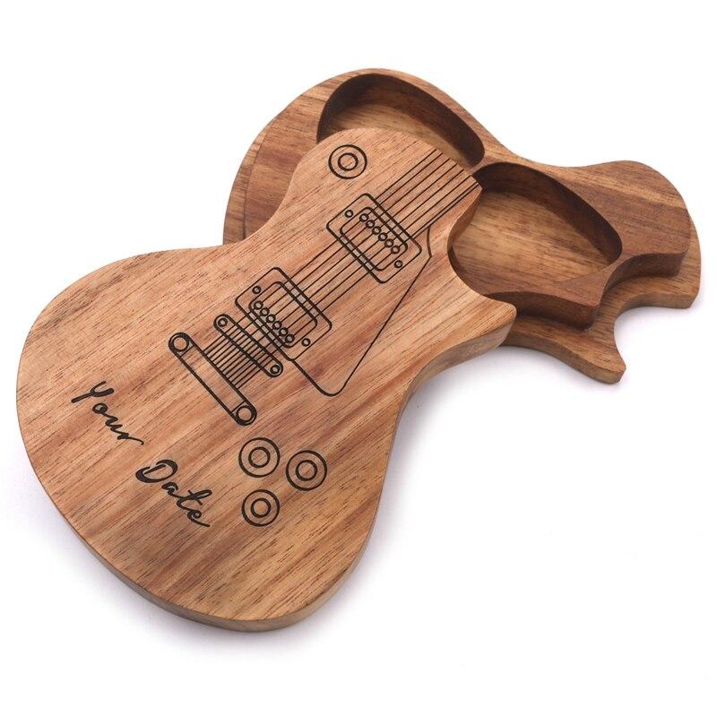 Piques De Guitare En Bois Gravé
