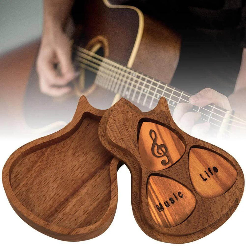 Piques De Guitare En Bois Gravé