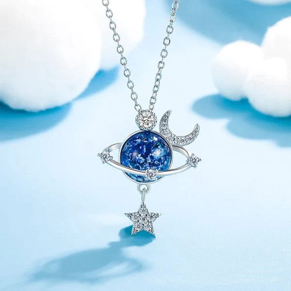 Pour Ma Belle Fille - Collier Lune Et Étoile Tournantes