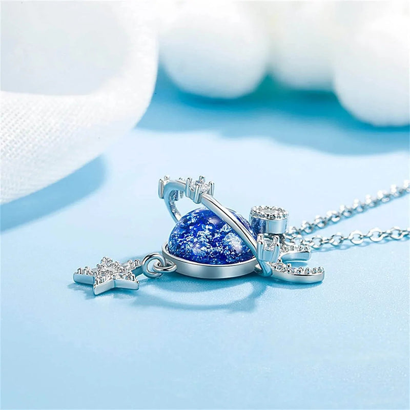 Pour Ma Belle Fille - Collier Lune Et Étoile Tournantes