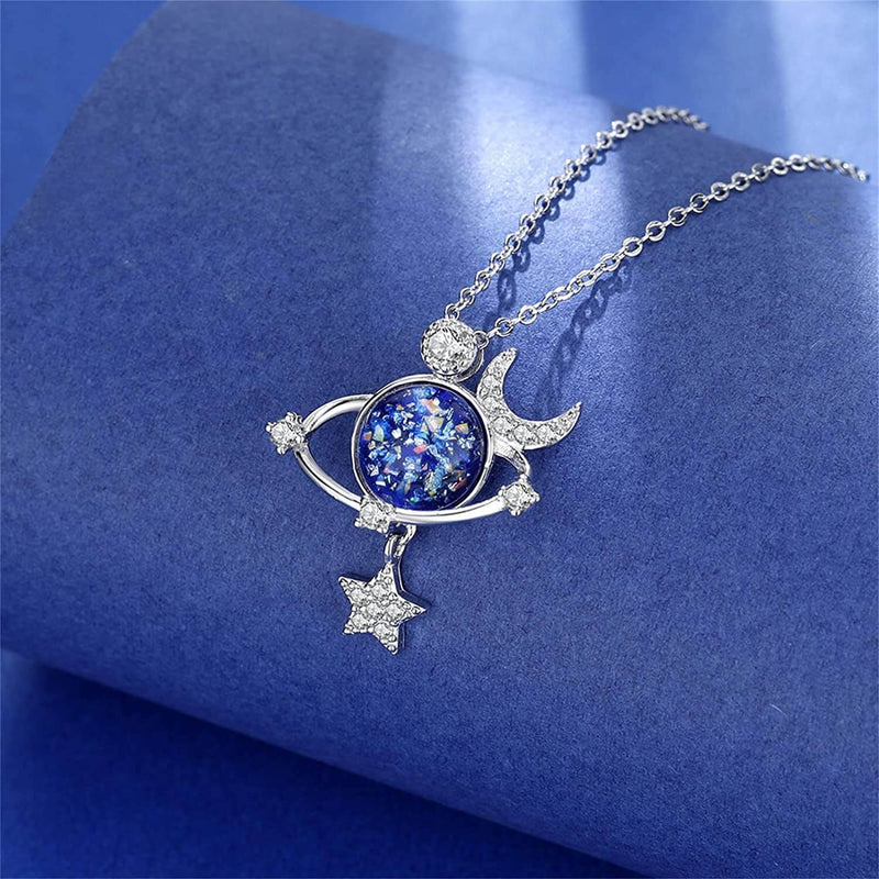 Pour Ma Belle Fille - Collier Lune Et Étoile Tournantes