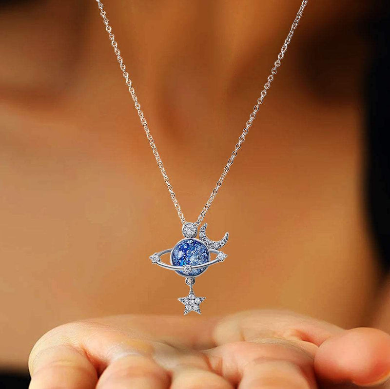 Pour Ma Belle Fille - Collier Lune Et Étoile Tournantes