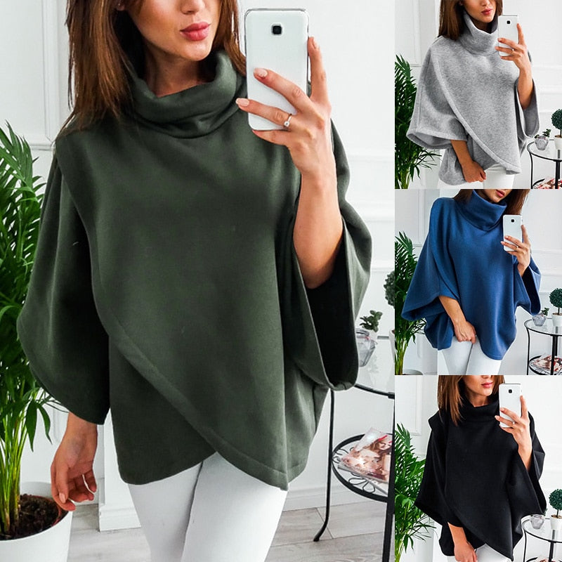 Pull À Col Roulé Asymétrique