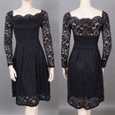 Robe En Dentelle À Manches Longues Et Col Bateau