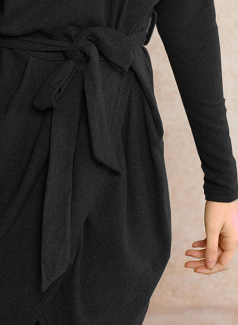 Robe Enveloppante À Manches Longues