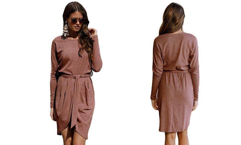 Robe Enveloppante À Manches Longues
