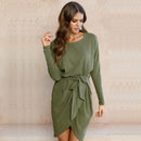 Robe Enveloppante À Manches Longues