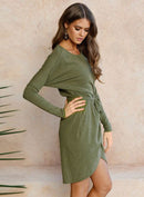 Robe Enveloppante À Manches Longues