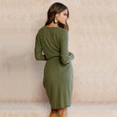 Robe Enveloppante À Manches Longues