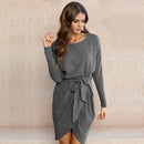 Robe Enveloppante À Manches Longues