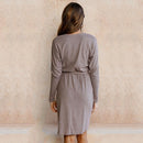Robe Enveloppante À Manches Longues