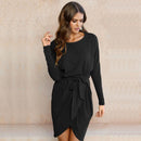 Robe Enveloppante À Manches Longues