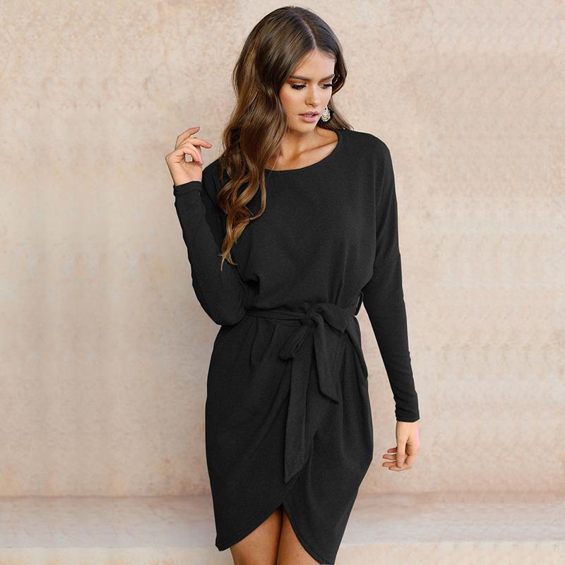 Robe Enveloppante À Manches Longues