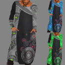 Robe Pull-Over Imprimée Vintage Avec Poches