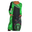 Robe Pull-Over Imprimée Vintage Avec Poches