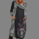 Robe Pull-Over Imprimée Vintage Avec Poches