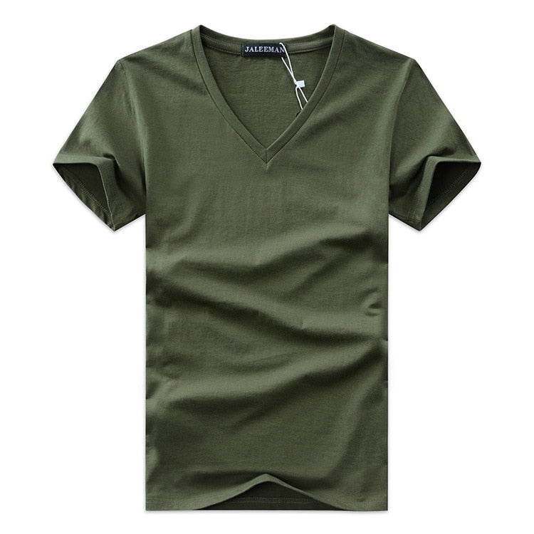 T-Shirt Col En V À Coupe Étroite Pour Hommes