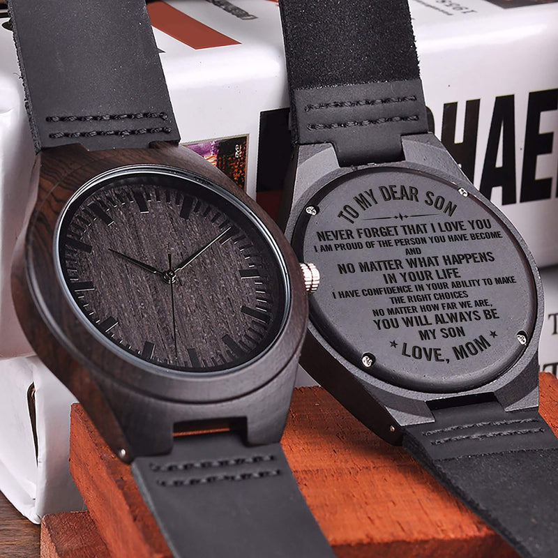 Tu Seras Toujours Mon Fils Montre En Bois Gravée