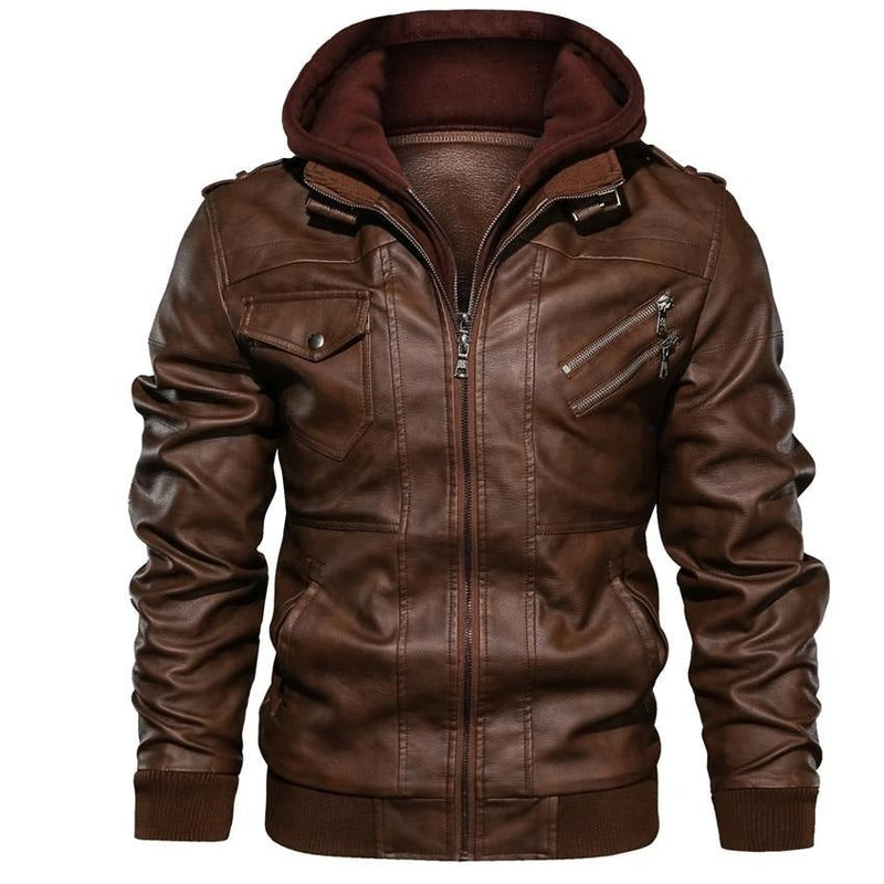 Veste De Moto En Faux Cuir Pour Hommes