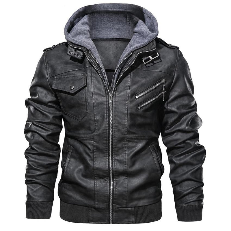 Veste De Moto En Faux Cuir Pour Hommes