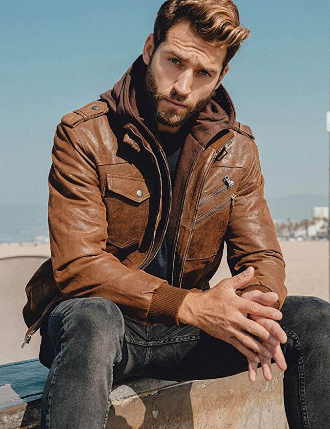 Veste En Cuir Pour Homme