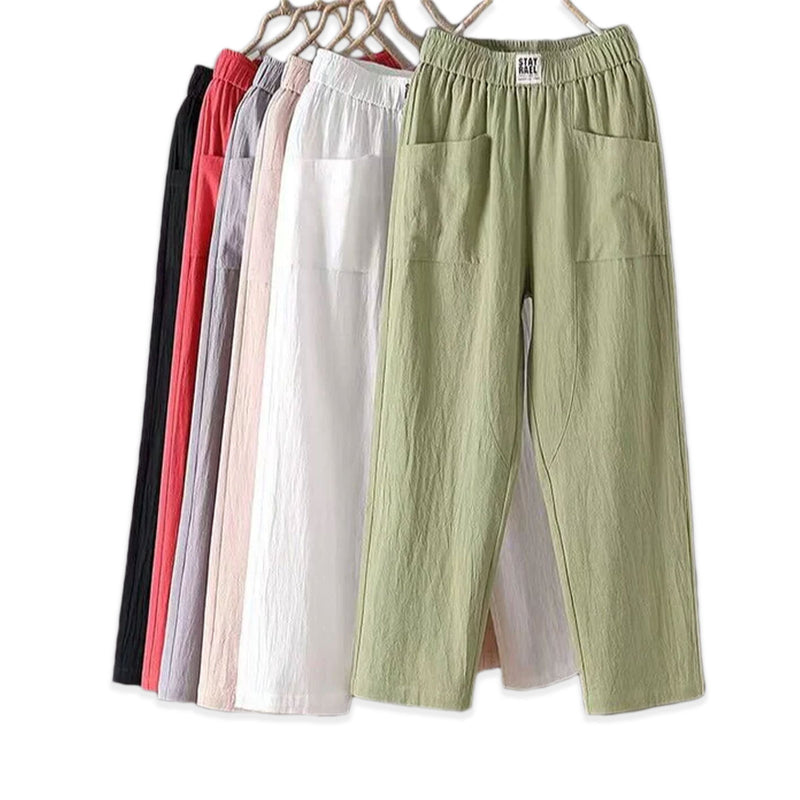 Pantalon Large À Taille Haute