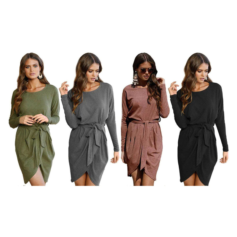Robe Enveloppante À Manches Longues
